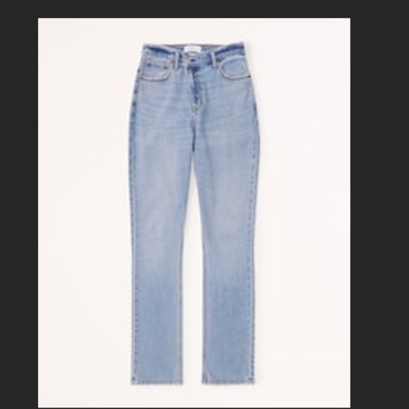 Abercrombie and Fitch Curve Love Ultra High Rise 90s Slim Straight Jean - Picture 1 of 4